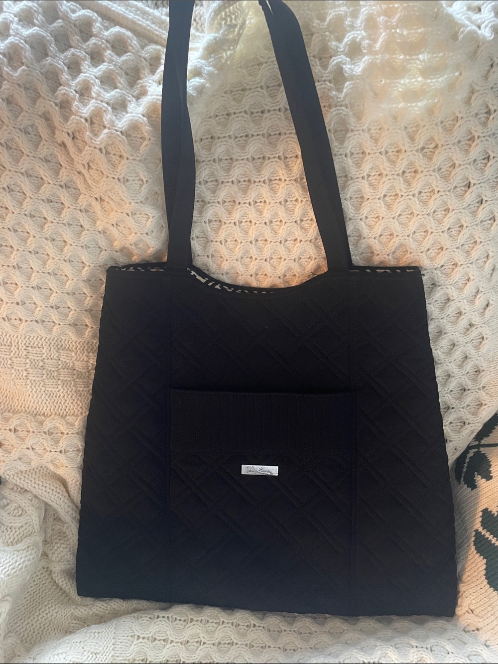 Vera Bradley Black Quilted Shoulder Tote